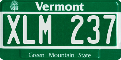 VT license plate XLM237