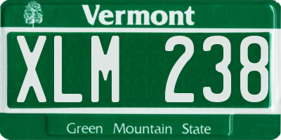 VT license plate XLM238