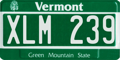 VT license plate XLM239