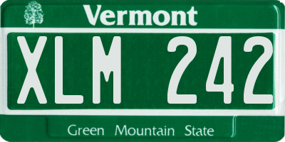 VT license plate XLM242
