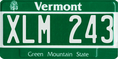 VT license plate XLM243