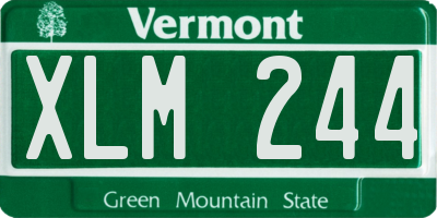 VT license plate XLM244