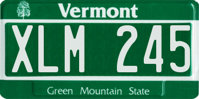 VT license plate XLM245