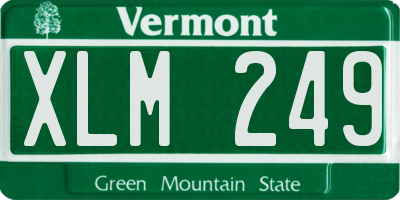 VT license plate XLM249