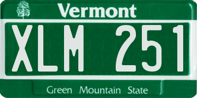 VT license plate XLM251