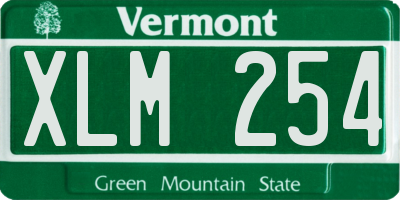 VT license plate XLM254