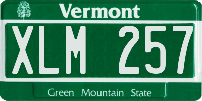VT license plate XLM257