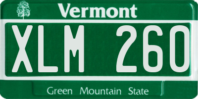 VT license plate XLM260