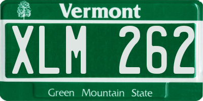VT license plate XLM262