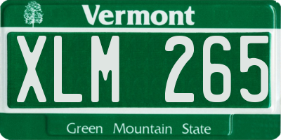 VT license plate XLM265