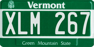 VT license plate XLM267