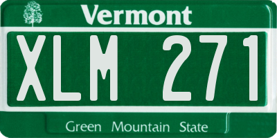VT license plate XLM271