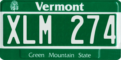 VT license plate XLM274