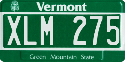 VT license plate XLM275