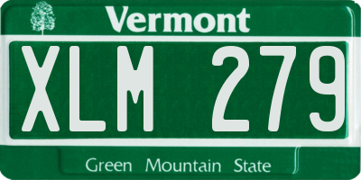 VT license plate XLM279