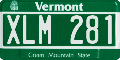 VT license plate XLM281