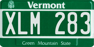 VT license plate XLM283
