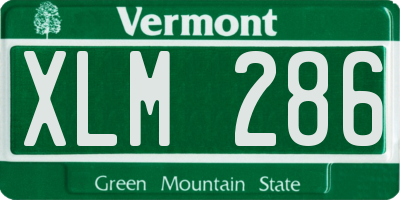 VT license plate XLM286