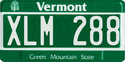 VT license plate XLM288
