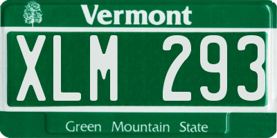 VT license plate XLM293