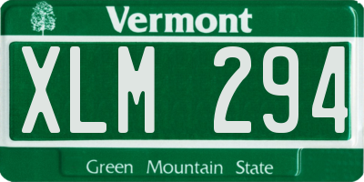 VT license plate XLM294