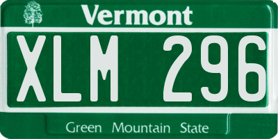 VT license plate XLM296