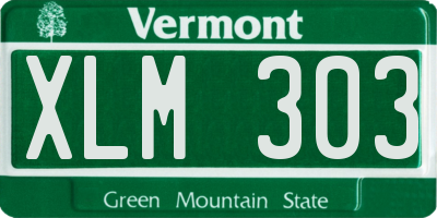 VT license plate XLM303