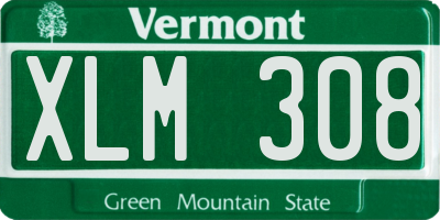 VT license plate XLM308