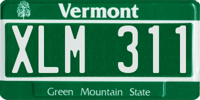 VT license plate XLM311