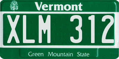 VT license plate XLM312