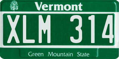 VT license plate XLM314