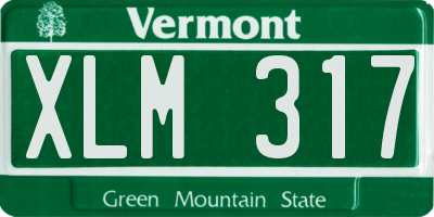 VT license plate XLM317