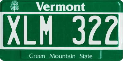 VT license plate XLM322
