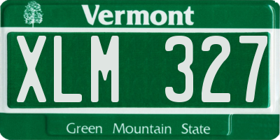 VT license plate XLM327