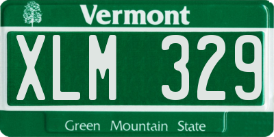 VT license plate XLM329
