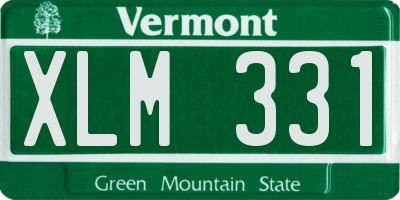 VT license plate XLM331