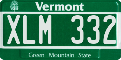 VT license plate XLM332