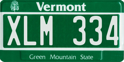 VT license plate XLM334
