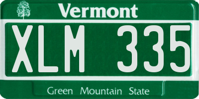 VT license plate XLM335