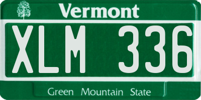 VT license plate XLM336