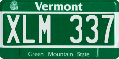 VT license plate XLM337