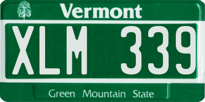 VT license plate XLM339