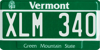VT license plate XLM340