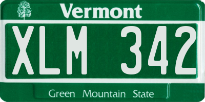 VT license plate XLM342