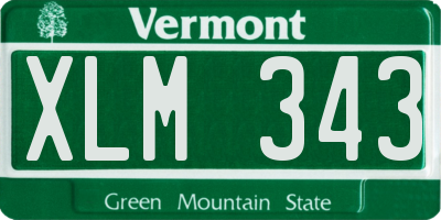 VT license plate XLM343