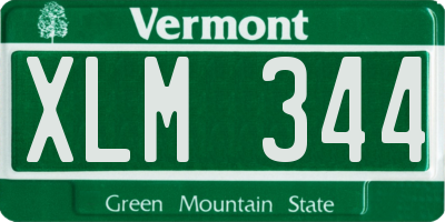 VT license plate XLM344
