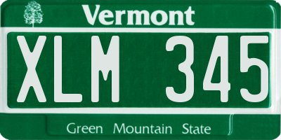 VT license plate XLM345