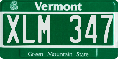 VT license plate XLM347