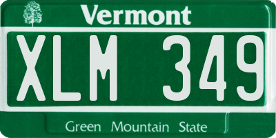 VT license plate XLM349