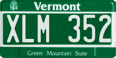 VT license plate XLM352